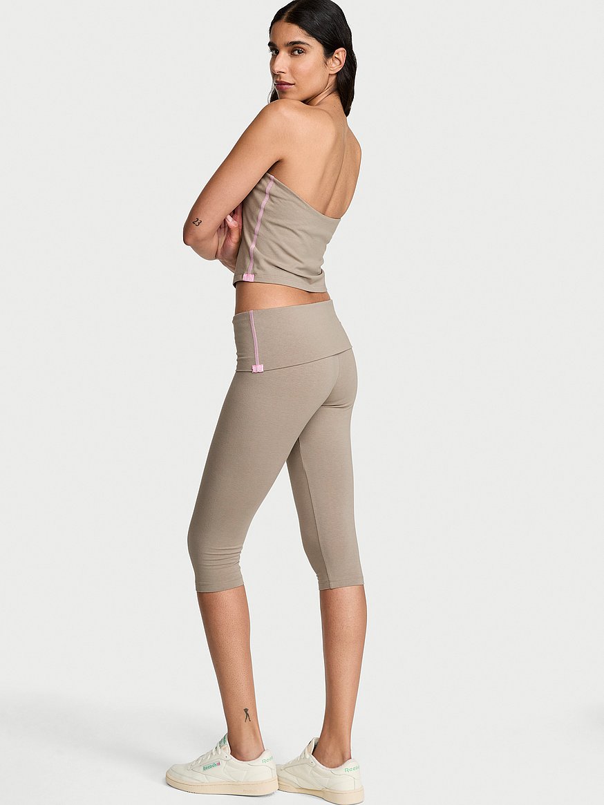 cotton foldover capri legging cotton foldover capri legging