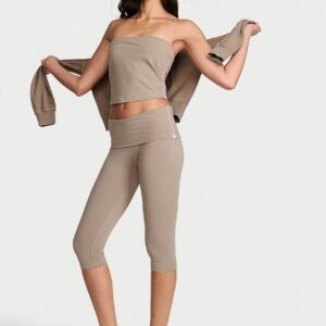 cotton foldover capri legging