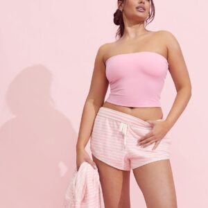 micro terry curved hem short