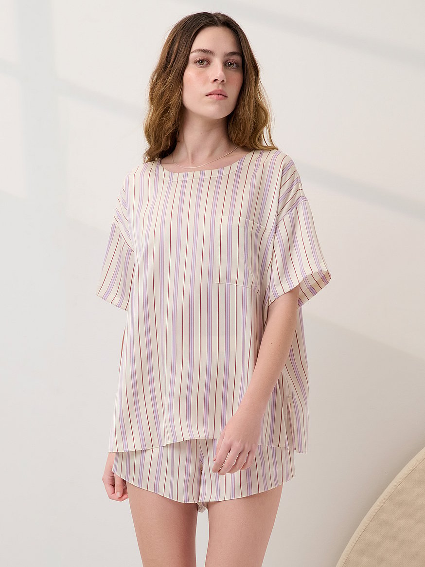 washable silk tee short set washable silk tee short set