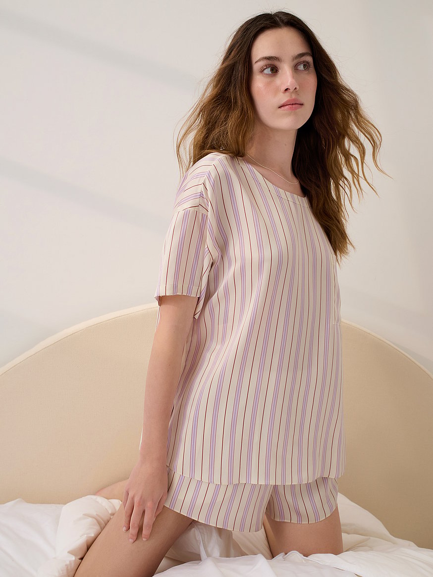washable silk tee short set washable silk tee short set