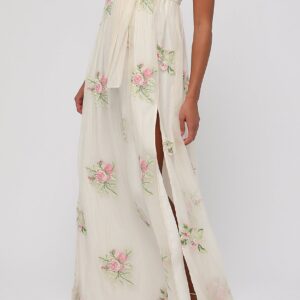 Витрина fiona strapless embroidered maxi dress
