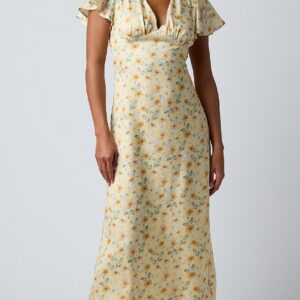 charity flutter sleeve midi dress