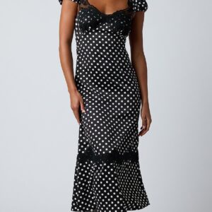 clarke polka dot midi dress