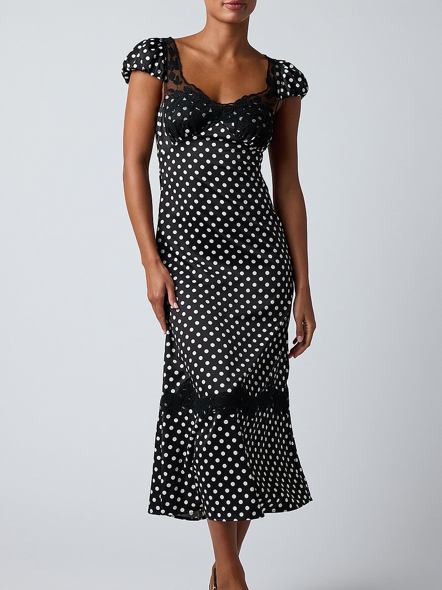 clarke polka dot midi dress clarke polka dot midi dress