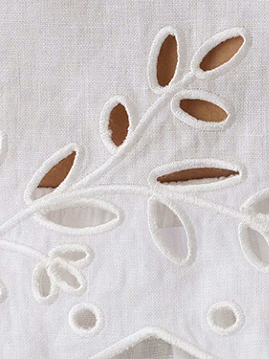linen embroidered eyelet tank linen embroidered eyelet tank