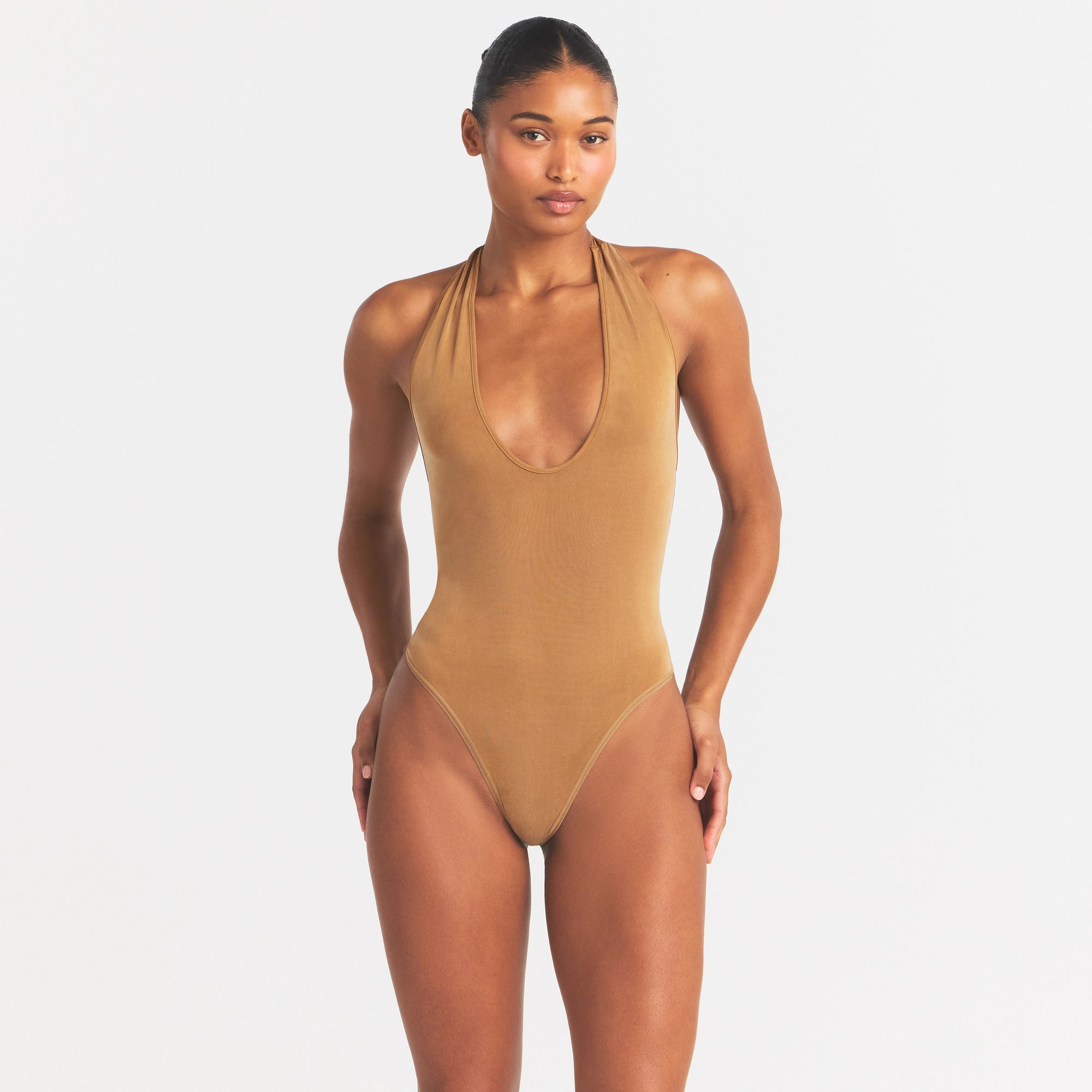 cupro jersey halter bodysuit cupro jersey halter bodysuit