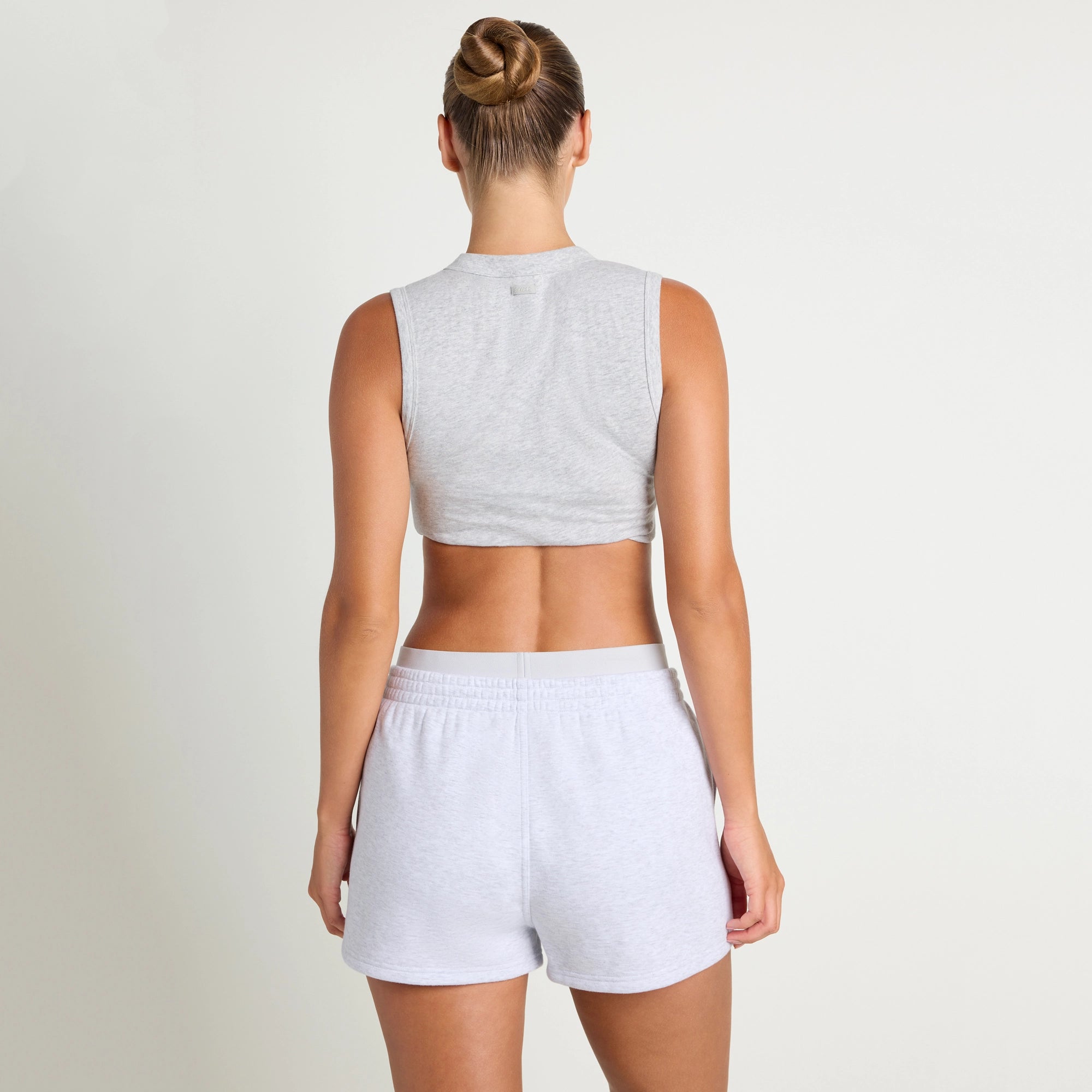 cotton fleece double waistband short cotton fleece double waistband short