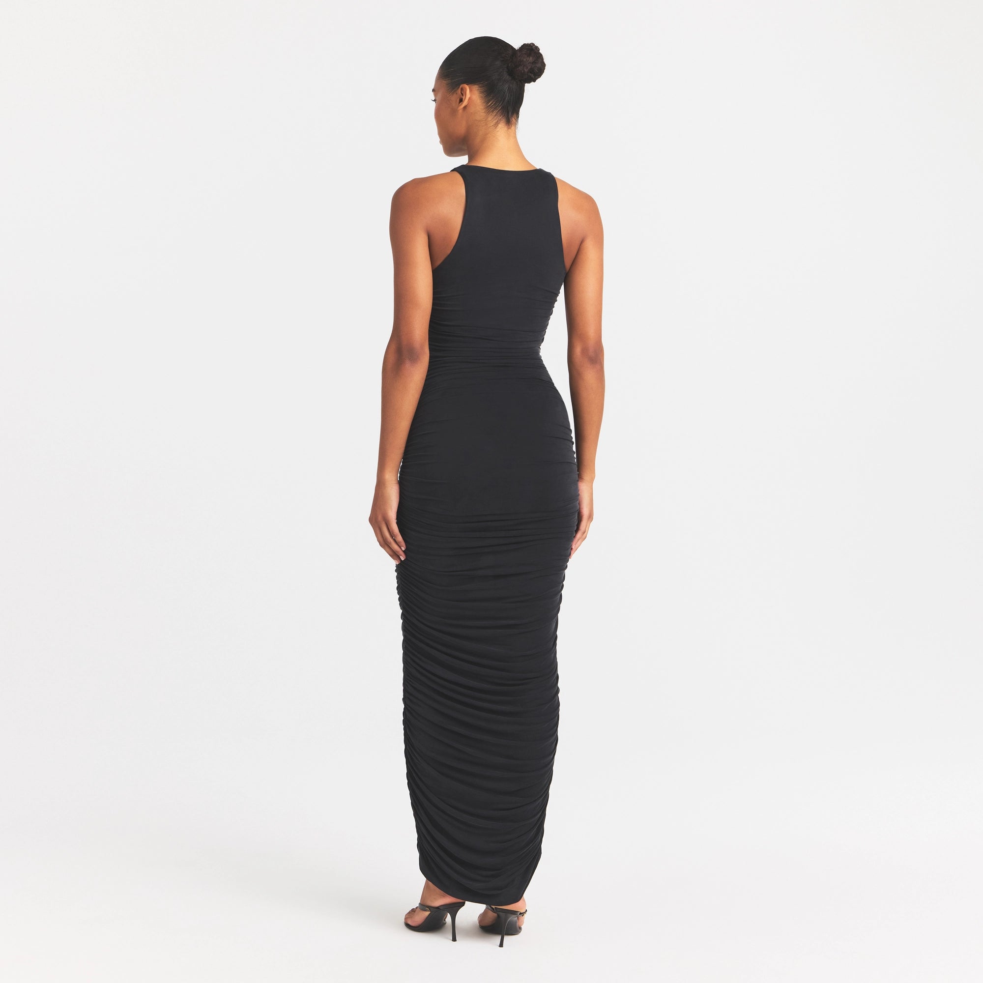 cupro jersey ruched long dress cupro jersey ruched long dress