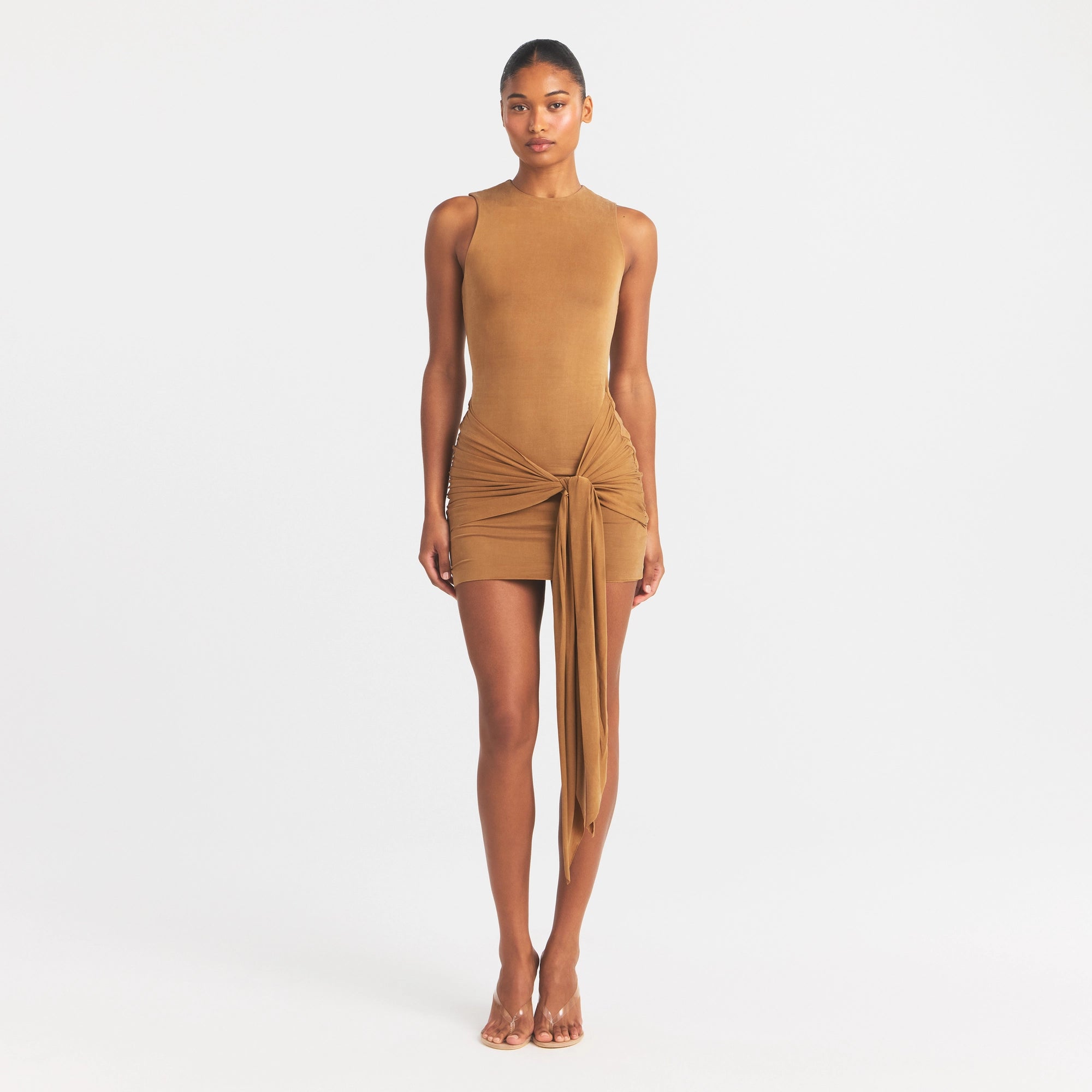 cupro jersey wrap mini dress cupro jersey wrap mini dress