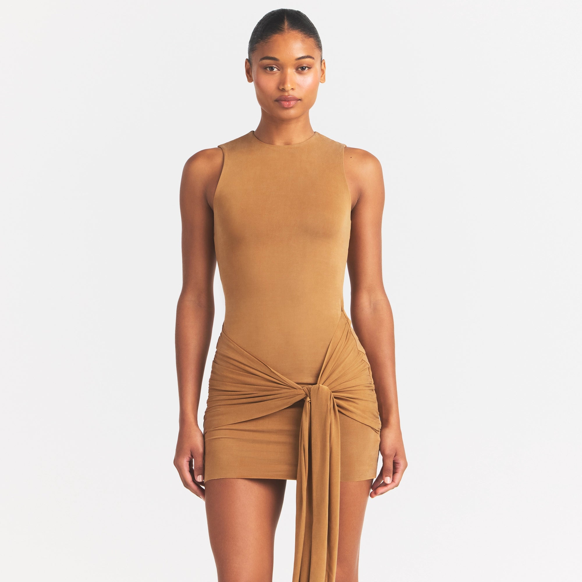 cupro jersey wrap mini dress cupro jersey wrap mini dress