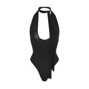 cupro jersey halter bodysuit