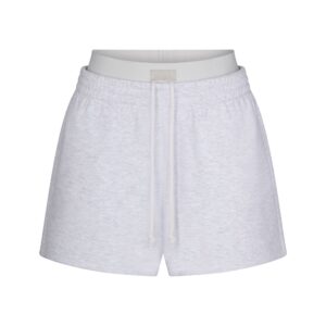 cotton fleece double waistband short