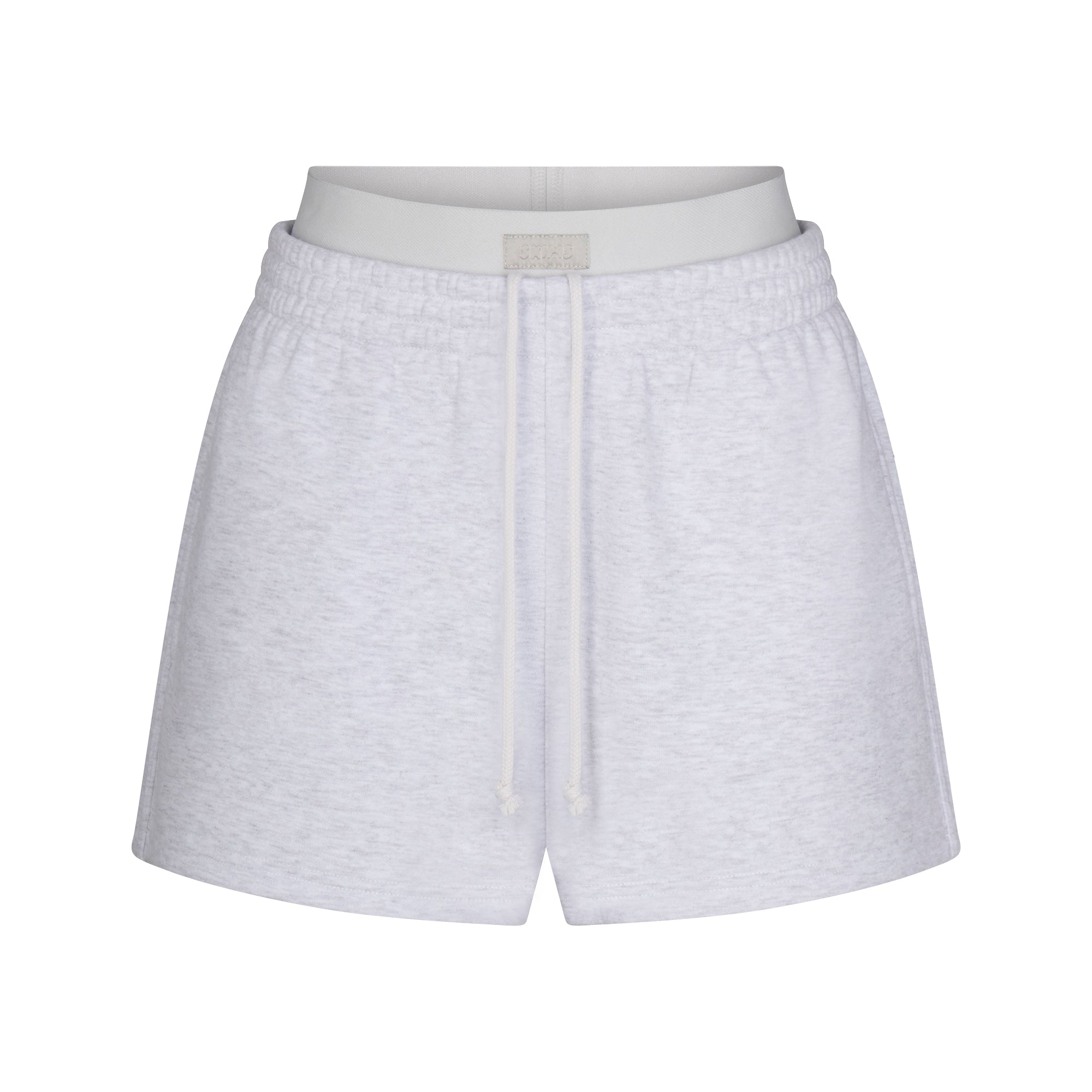 cotton fleece double waistband short cotton fleece double waistband short
