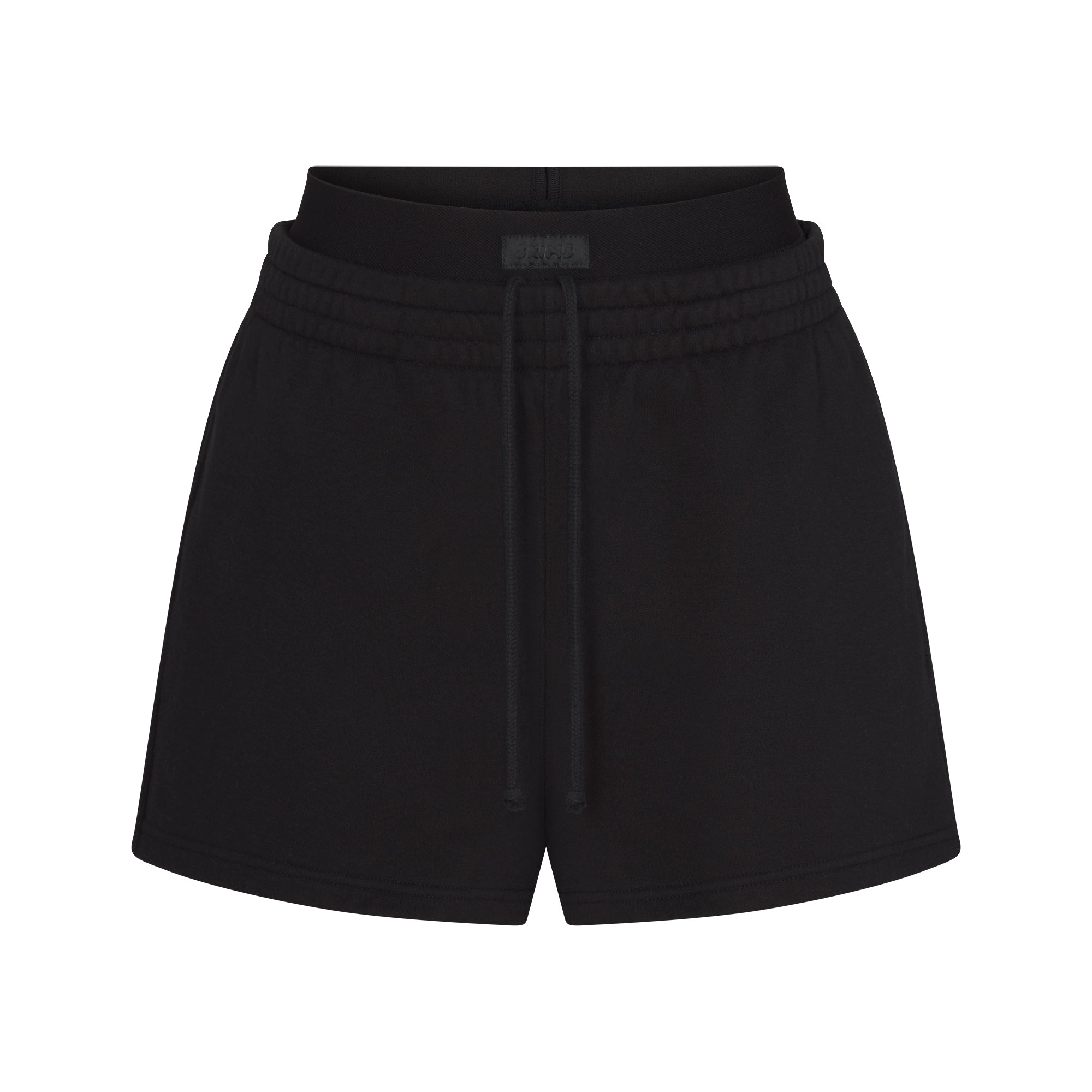 cotton fleece double waistband short cotton fleece double waistband short