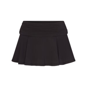 cotton jersey foldover mini skort