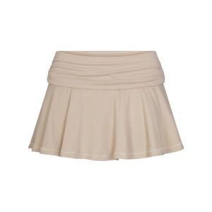 cotton jersey foldover mini skort
