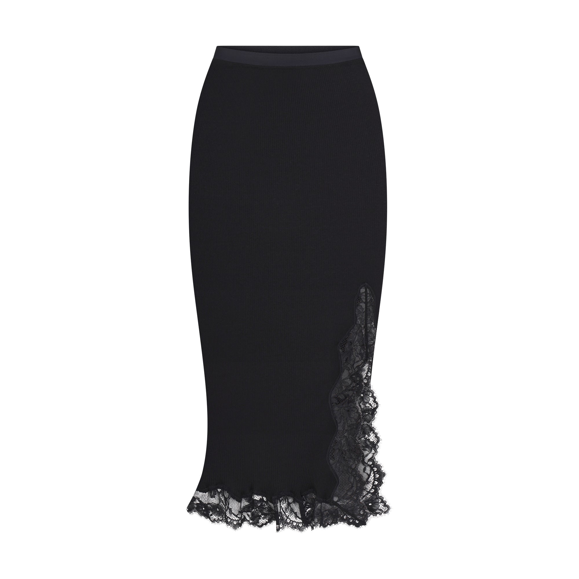 rib knit lace midi skirt rib knit lace midi skirt