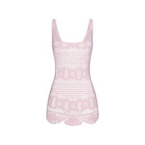 swim cover ups crochet mini tank dress