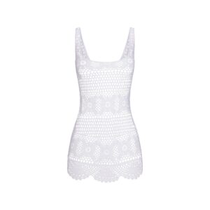 Home swim cover ups crochet mini tank dress