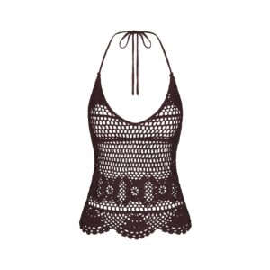 swim cover ups crochet halter cami top