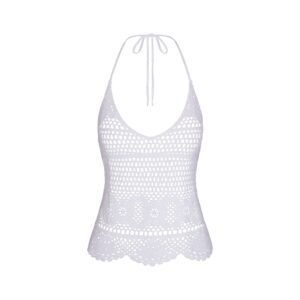 swim cover ups crochet halter cami top