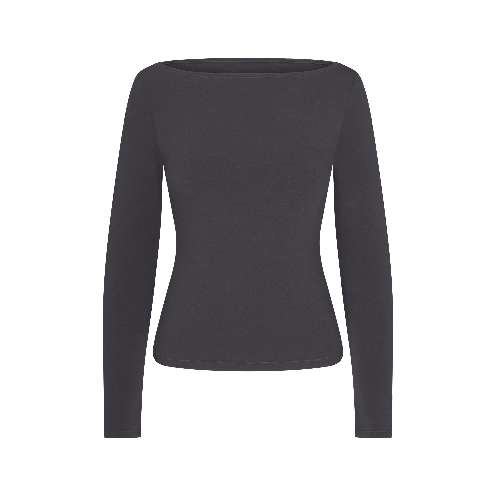 cotton jersey long sleeve boatneck top cotton jersey long sleeve boatneck top