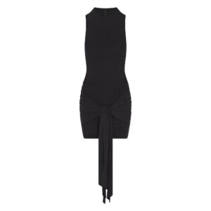 cupro jersey wrap mini dress