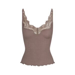 rib knit lace cami