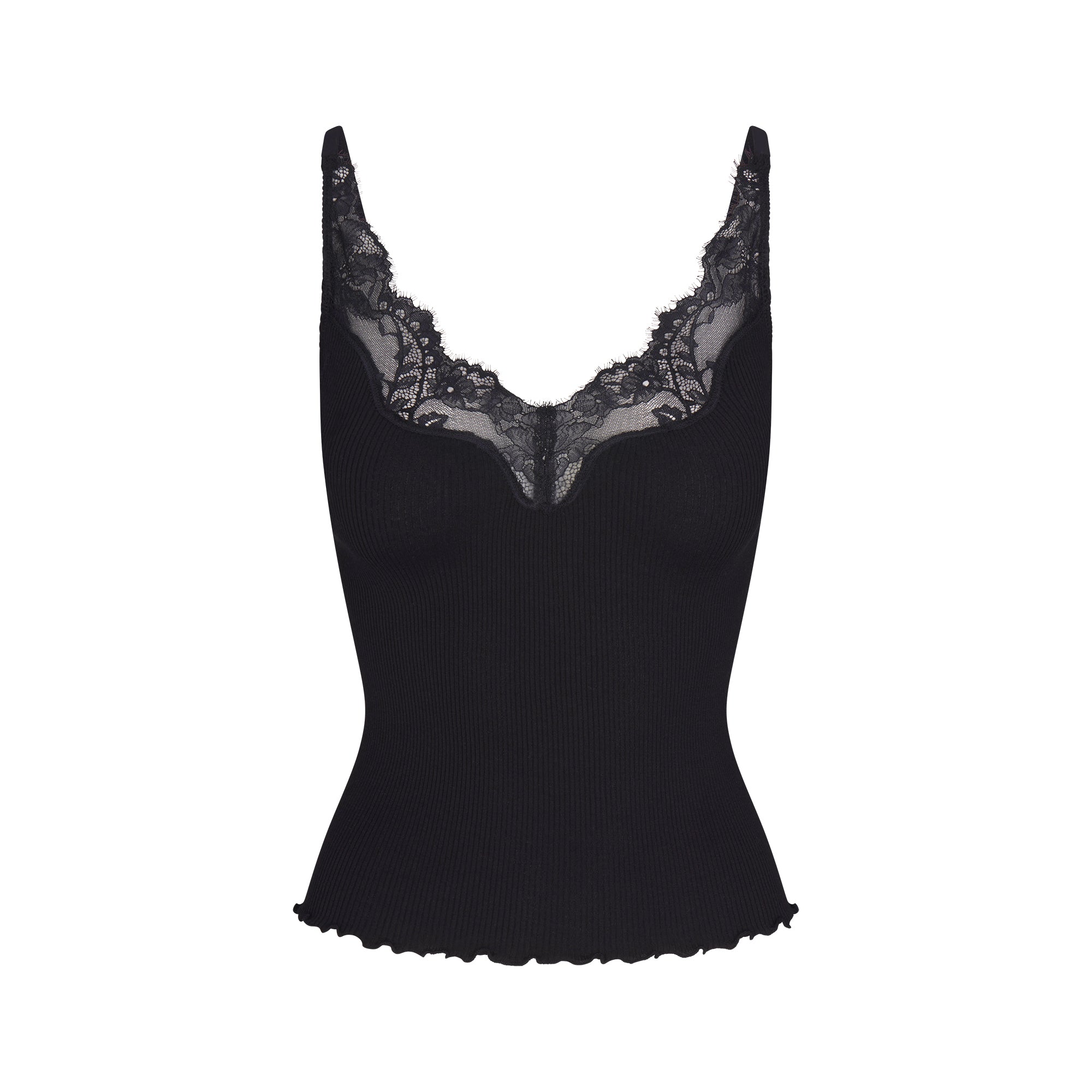 rib knit lace cami rib knit lace cami