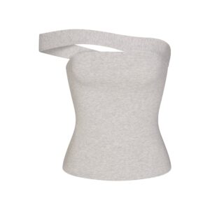 Home cotton jersey asymmetrical top