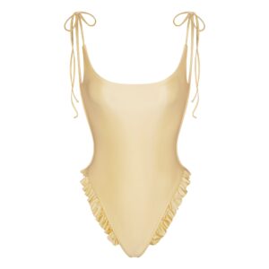 satin swim low back one piece