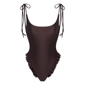 satin swim low back one piece