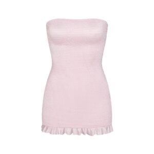 satin swim smocked mini dress