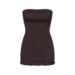 satin swim smocked mini dress