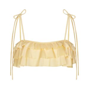 satin swim ruffle bikini top