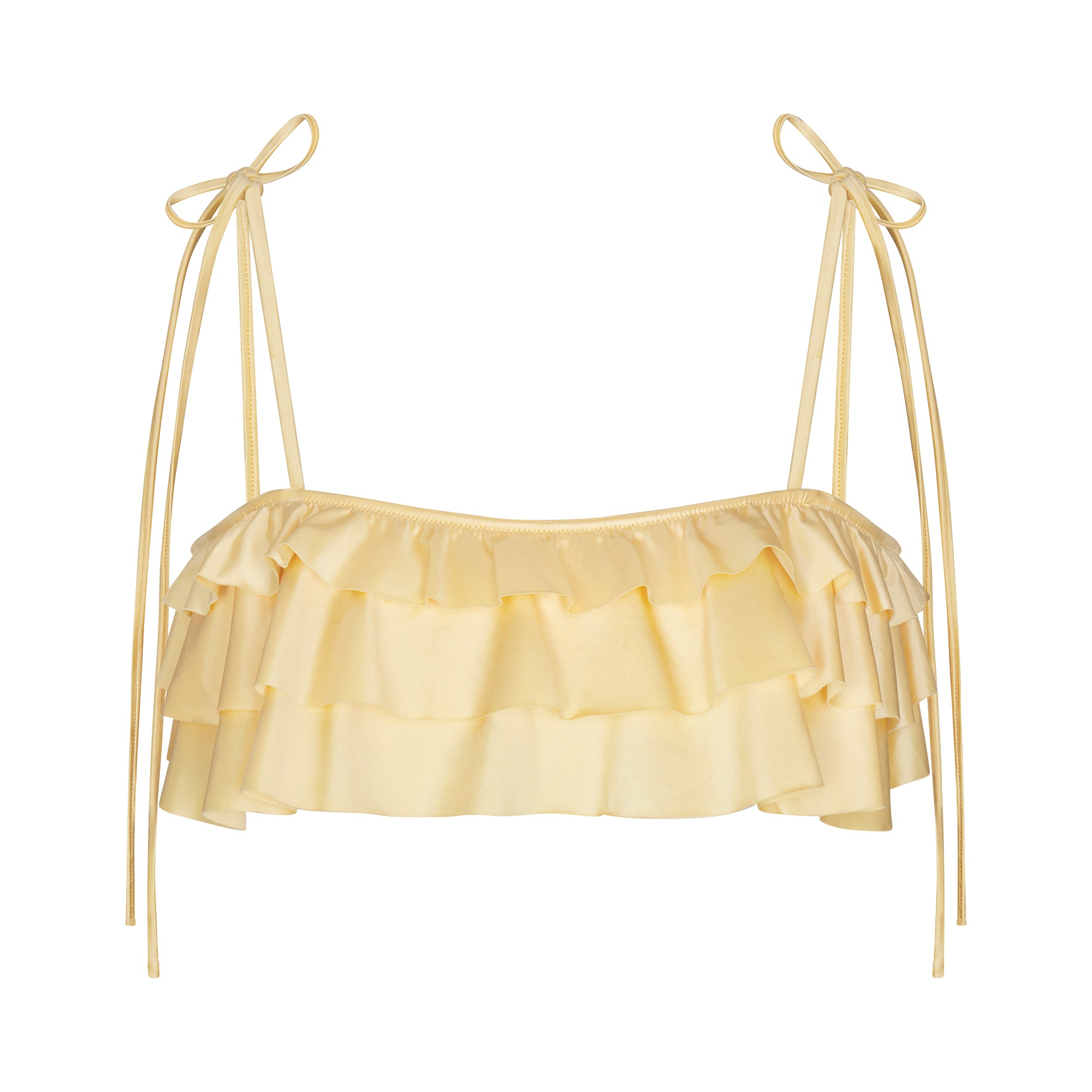 satin swim ruffle bikini top satin swim ruffle bikini top