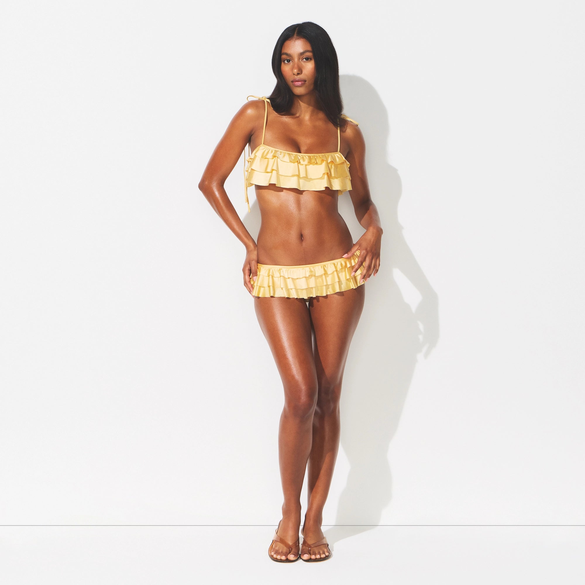 satin swim ruffle bikini top satin swim ruffle bikini top