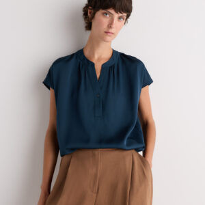 washable stretch silk dolman sleeve blouse