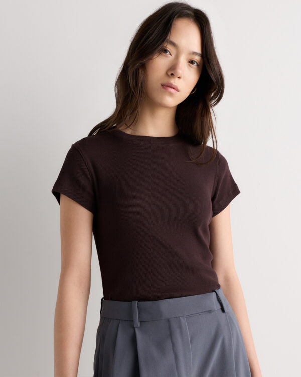 organic cotton micro rib crewneck tee