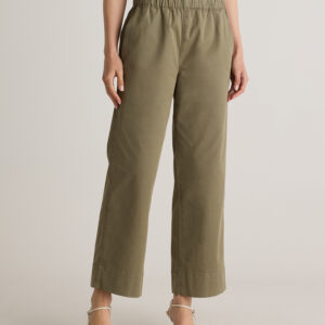 organic stretch cotton wide leg chino pants