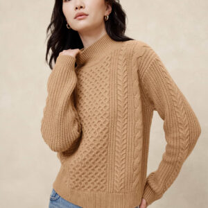 cable turtleneck sweater
