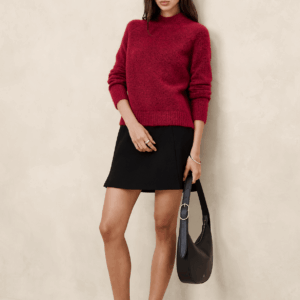 fuzzy mock neck sweater