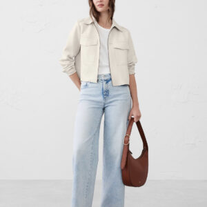 vegan suede cropped jacket