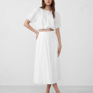 Витрина linen blend tie hem top