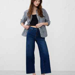 wide leg high rise cropped jean