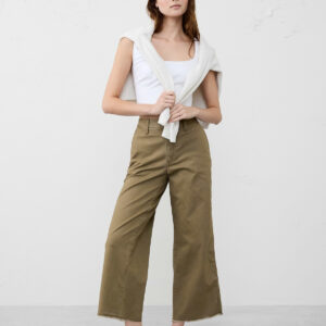 wide leg high rise cropped chino