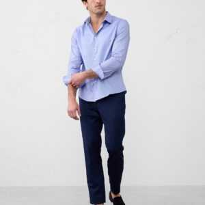 Home slim fit untucked dress shirt