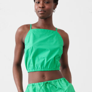 Витрина strappy bubble hem cropped top