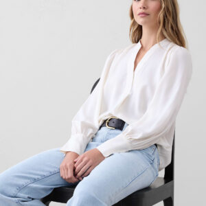 crepe volume sleeve blouse